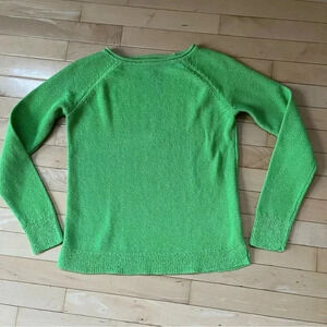 Chaps Women's Lime Green Sweater Sz M Pullover Knit Spring Long Sleeves